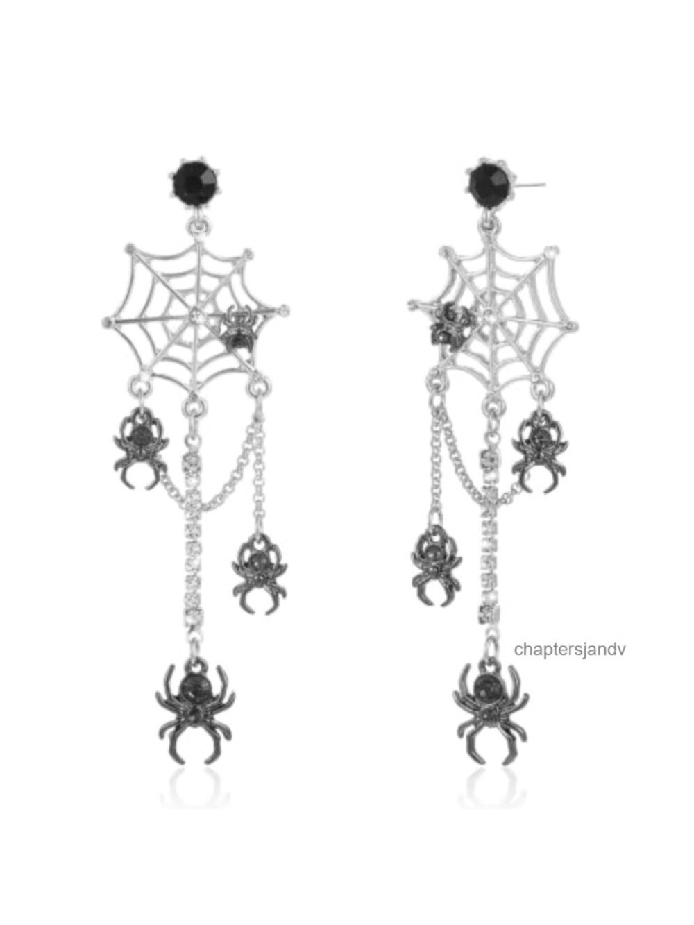 Gothic Spider Web Skeleton Skull Dangle Earrings Halloween Costume Jewelry